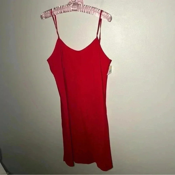 NWT NANETTE LEPORE fire engine red slip dress 10 - Picture 3 of 5